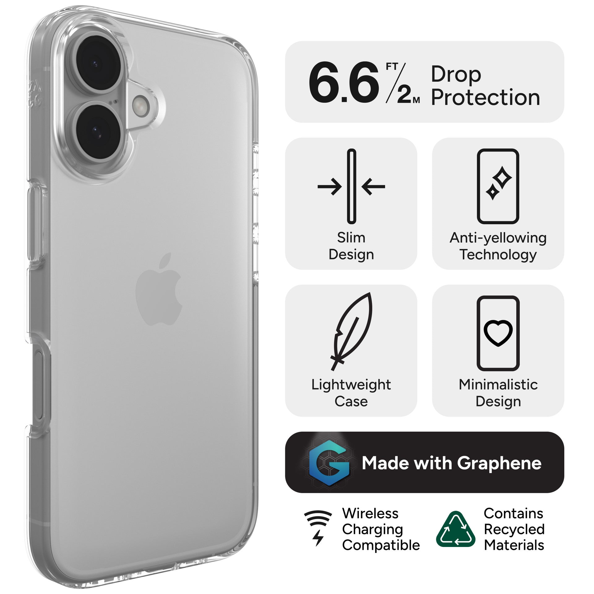 ZAGG Crystal Palace Lite Clear Cell Phone Case For iPhone 16