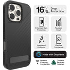 ZAGG Denali Snap for MagSafe Cell Phone Case with Stand For iPhone 16 Pro
