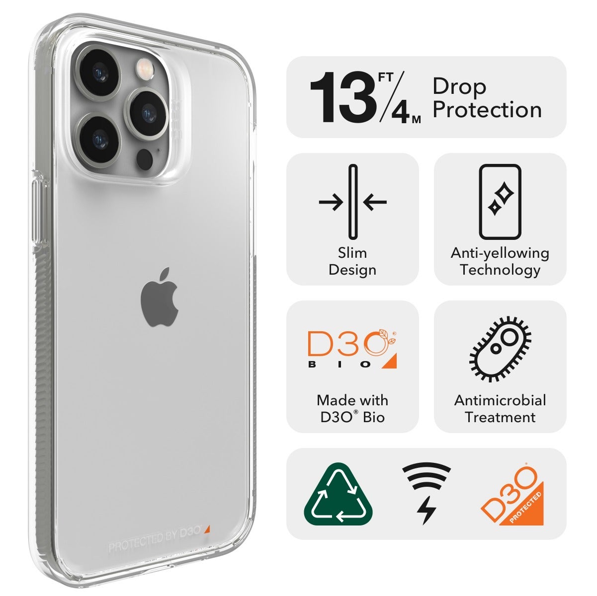ZAGG Crystal Palace Clear Cell Phone Case For iPhone 14 Pro Max