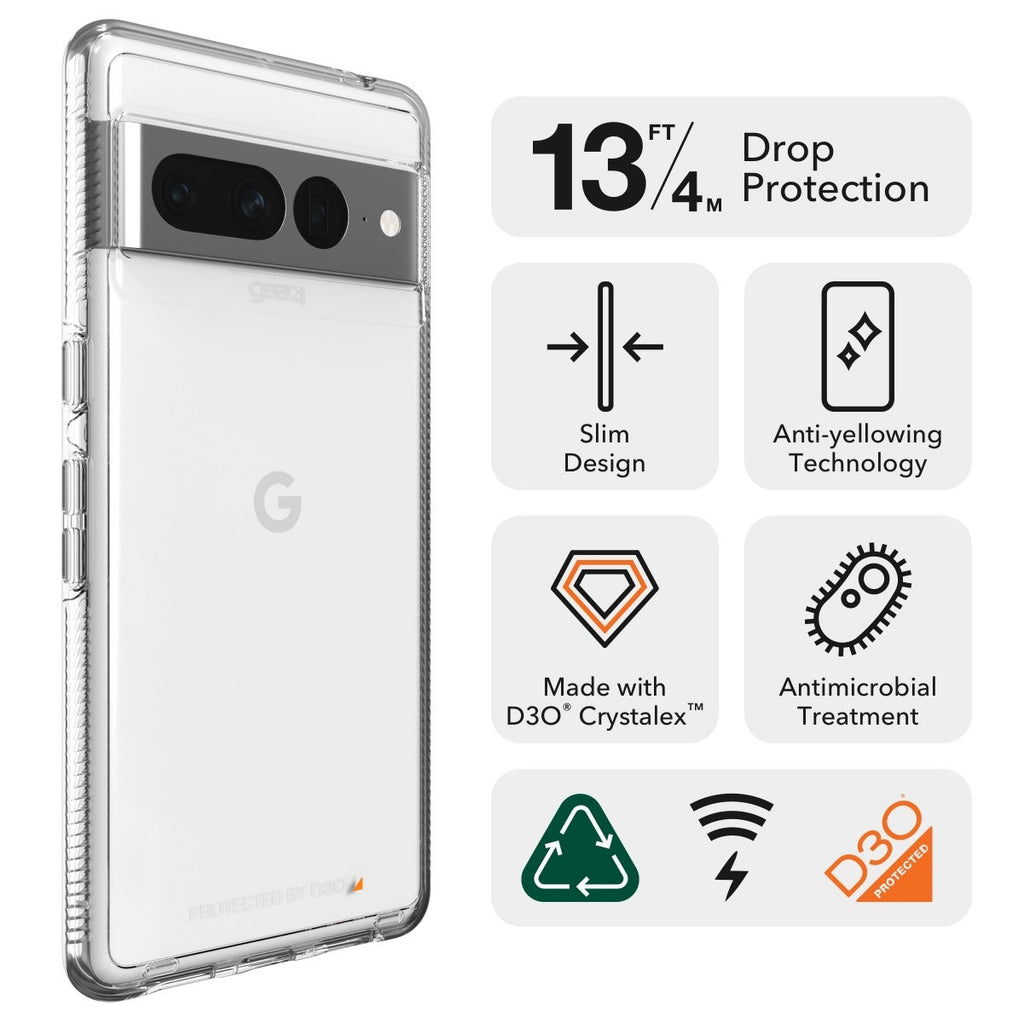 ZAGG Crystal Palace Clear Cell Phone Case For Google Pixel 7 Pro